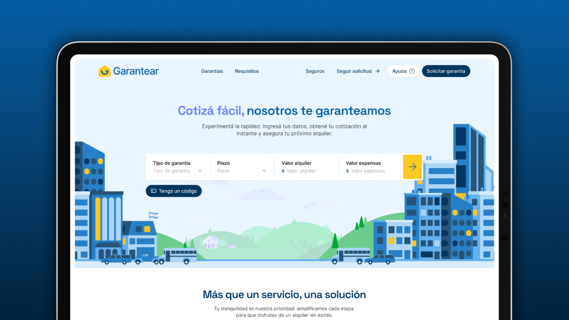 Visual del proyecto Garantear